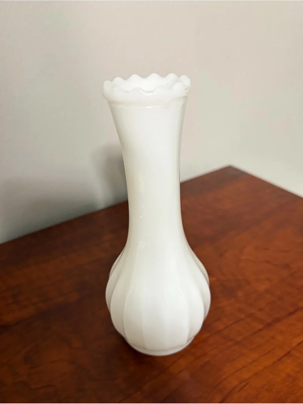 White Milk Glass Bud Vase